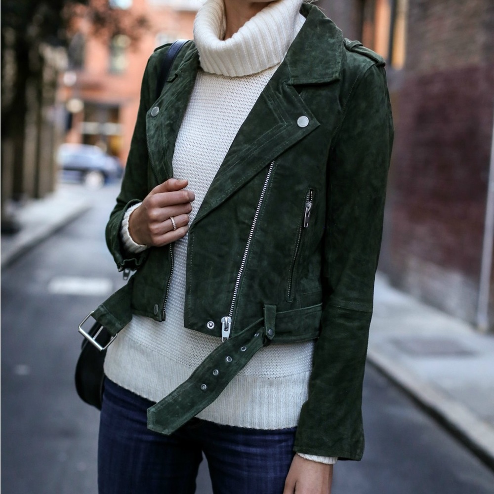 Luxe Green Suede Motojacket